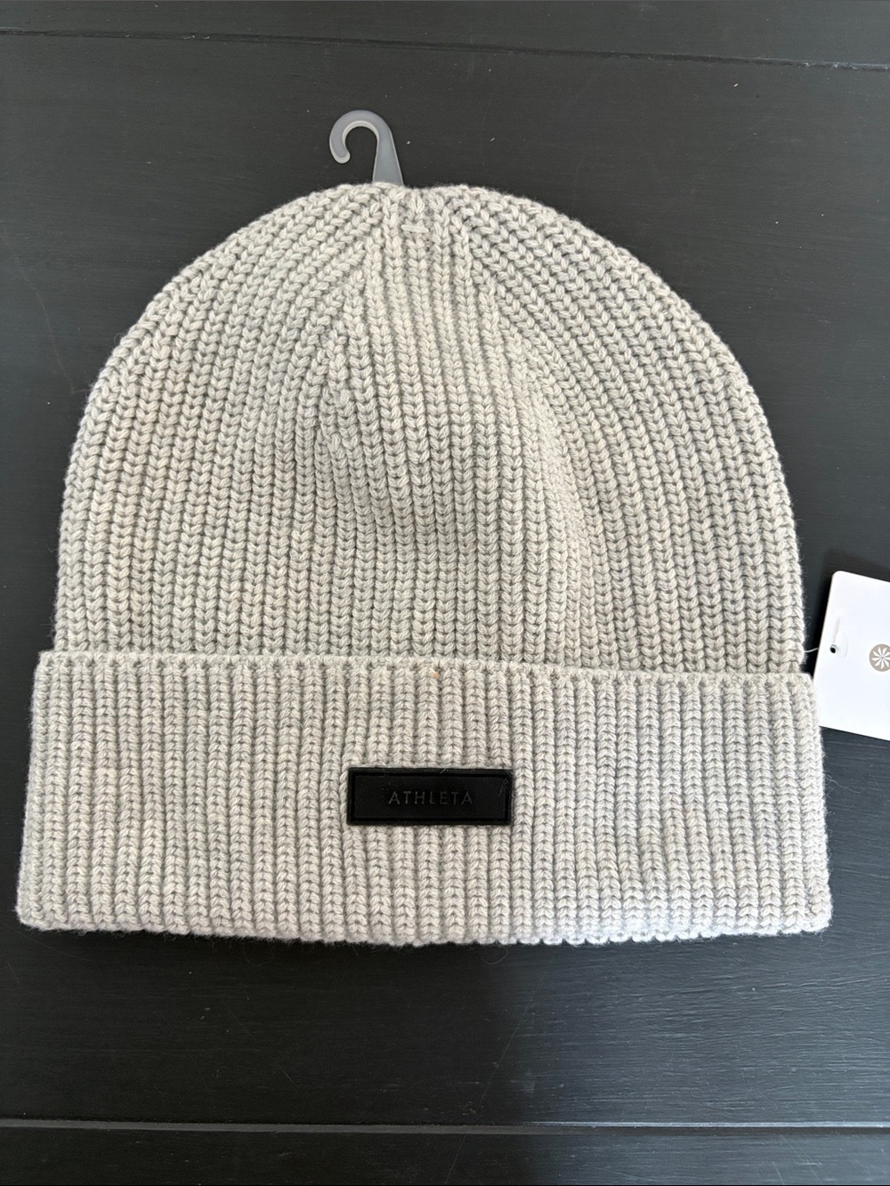 Athleta Light Gray Ribbed Cozy Hour Beanie